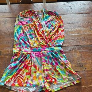 Trina Turk Vibrant Multicolor Womsn’s Giselle Romper Size Small. NEW With Tag